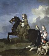 Bourdon, Sebastien Queen Christina of Sweden on Horseback oil on canvas